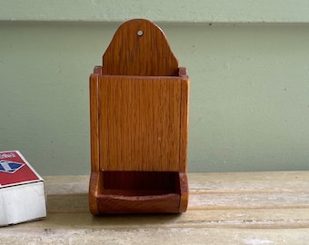 Vintage Wood Kitchen Matchbox Holder