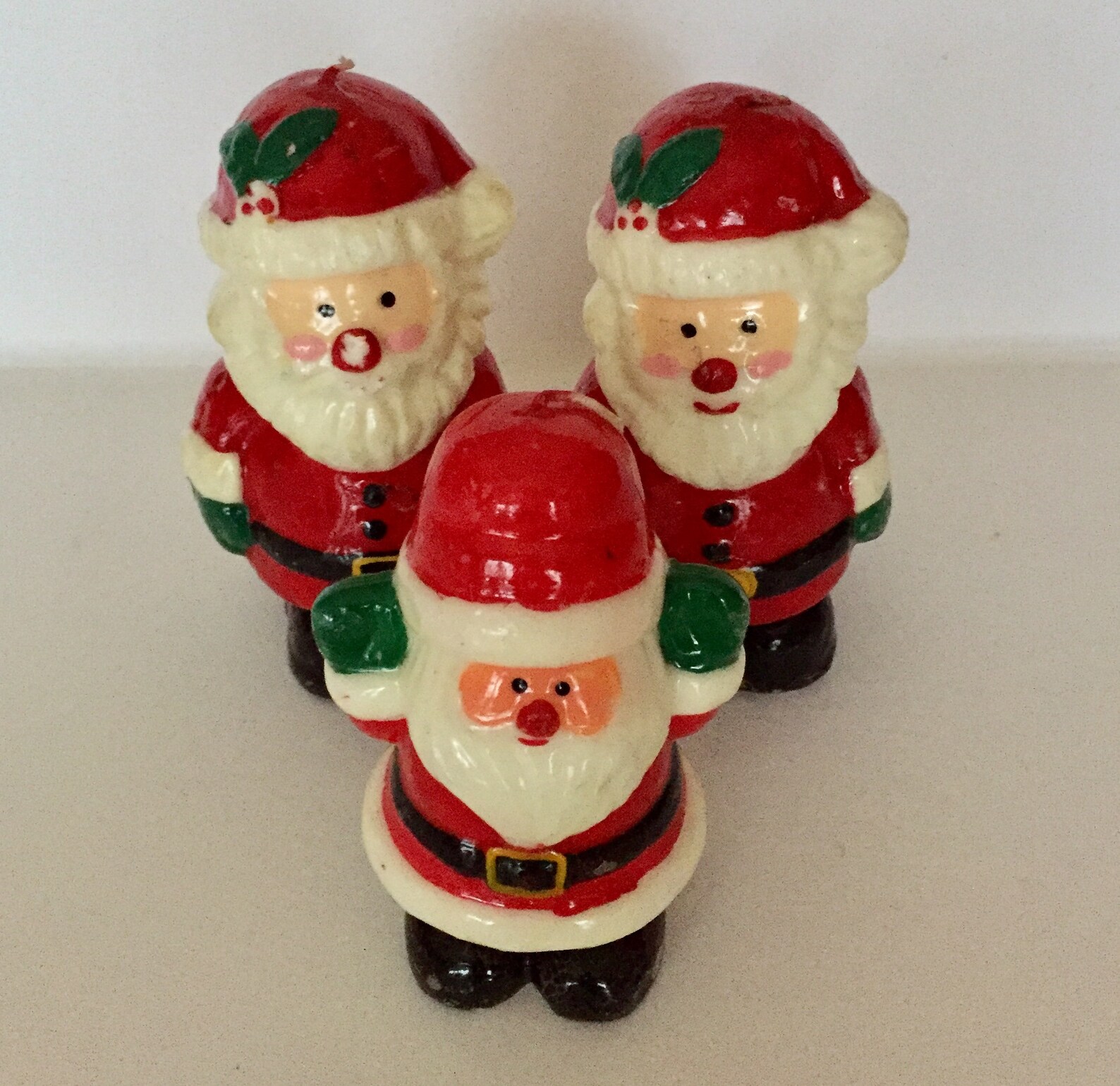 Three Vintage Santa Claus Candles Christmas Novelty Candles Etsy