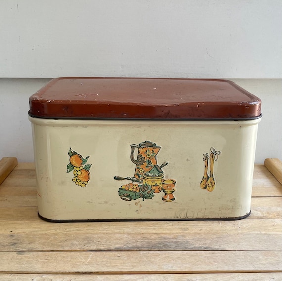 Vintage Decoware Metal Bread Box - Etsy
