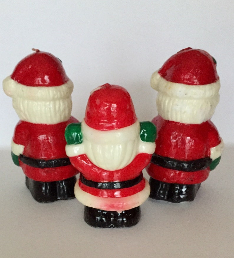 Three Vintage Santa Claus Candles Christmas Novelty Candles Etsy