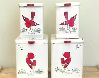 Vintage Kreamer Four Piece Canister Set