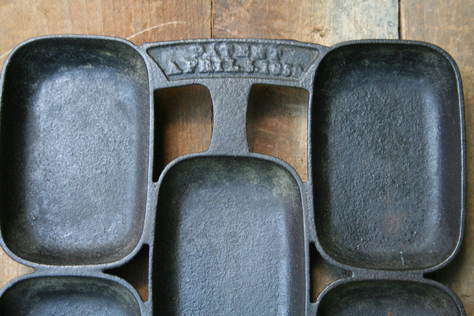 Antique Cast Iron Waterman Biscuit Cornbread Pan Etsy