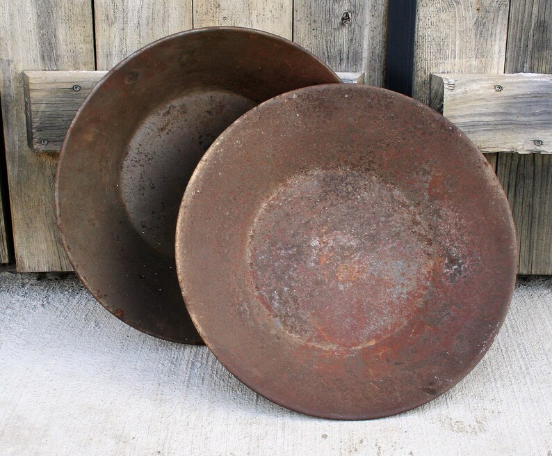 Antique Gold Mining Pans Set Of Two Gold Prospector Pans Etsy
