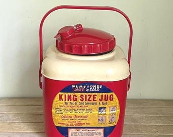 Vintage Plastones Picnic Jug, Double Insulated Hot And Cold Plastic Jug