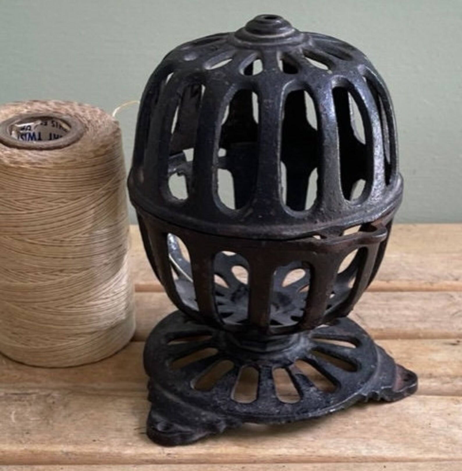 Vintage Cast Iron String Holder Tabletop Cast Iron Twine Etsy