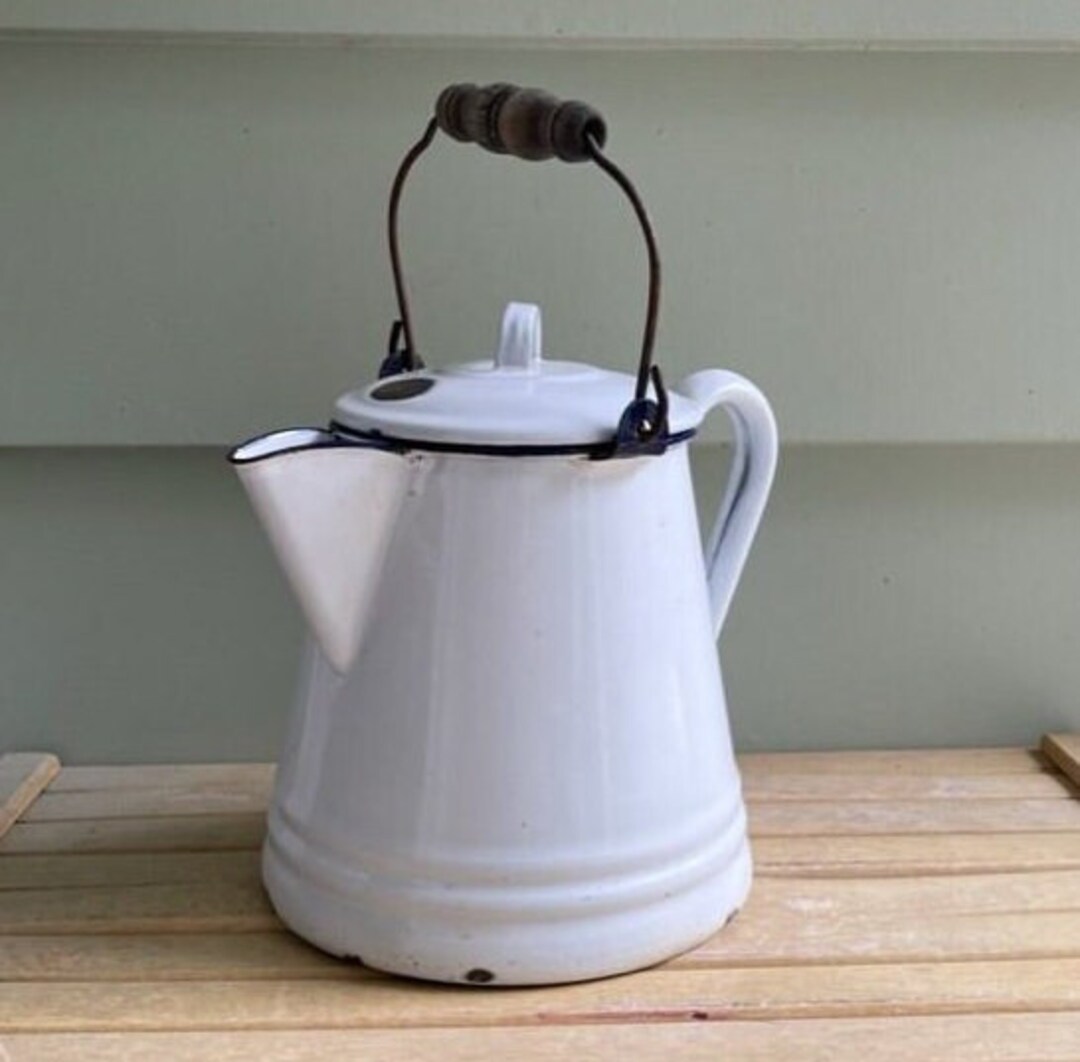 Large Enamel Coffee Pot, Vintage Camping Coffee Pot Etsy