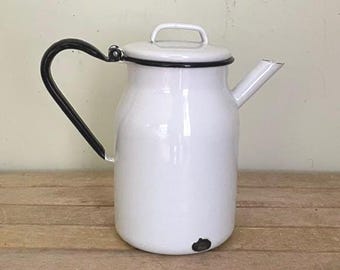Vintage Enamel Coffee Pot, Camping Coffee Pot