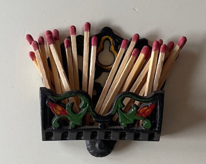 Vintage Wilton Cast Iron Match Holder Etsy