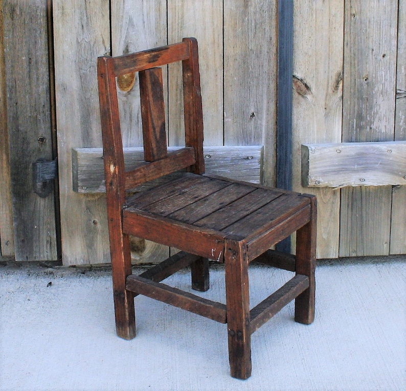 vintage wooden doll chair
