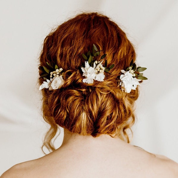 Lola Eucalyptus Dried Flower Wedding Bridal Hair Pins