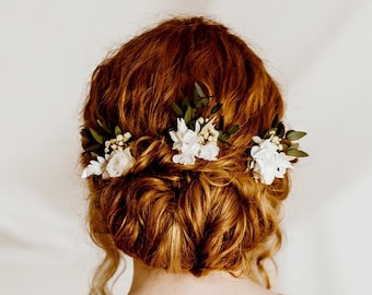 Lola Eucalyptus Dried Flower Wedding Bridal Hair Pins