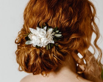 Bronte Dried Flower Eucalyptus Wedding Bridal Hair Clip