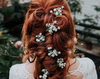 Hettie Gypsophila Babies Breath Wedding Hair Pins