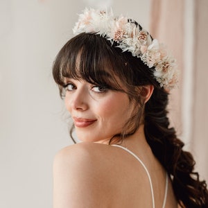 Grace Pink and White Hydrangea Bridal Flower Crown Headband