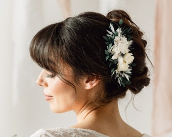 Willa Eucalyptus Preserved Flower Wedding Bridal Hair Comb