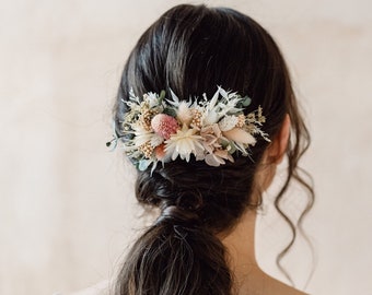 Payton boho dried flower wedding bridal hair comb