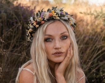 Bandeau de mariage couronne de fleurs séchées de mariée Harlow