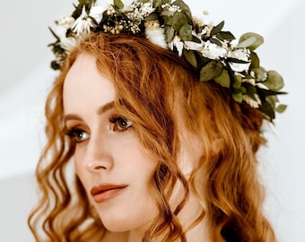 Aphrodite Bridal Foliage Flower Crown Wedding Headband