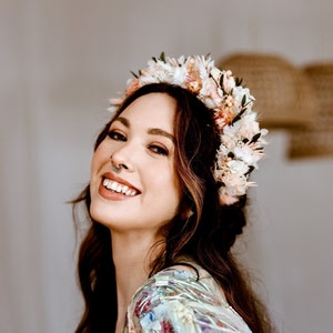 Aurora Pink Wedding Dried Flower Crown Bridal Headband