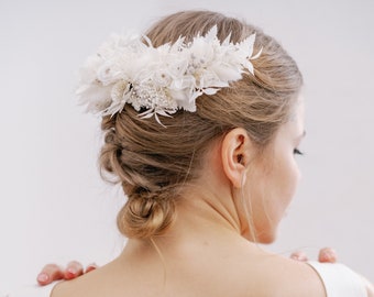 Star White Bridal Dried Flower Wedding Headpiece