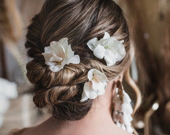 Emilia Hydrangea Wedding Flower Hair Pins