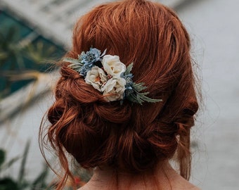 Lara Wild Rose Wedding Flower Bridal Hair Comb