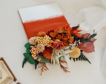 Ember Autumnal Dried Flower Wedding Pocket Square Meadow