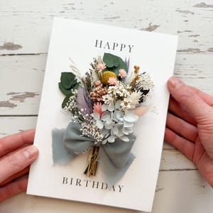 Alles Gute zum Geburtstag-Trockenblumen-Bündel-Gruß-Karte