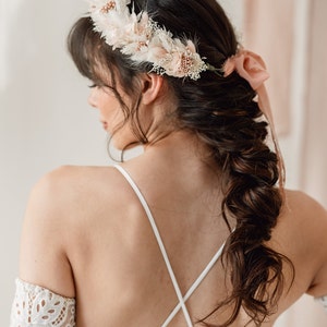 Grace Pink and White Hydrangea Bridal Flower Crown Headband