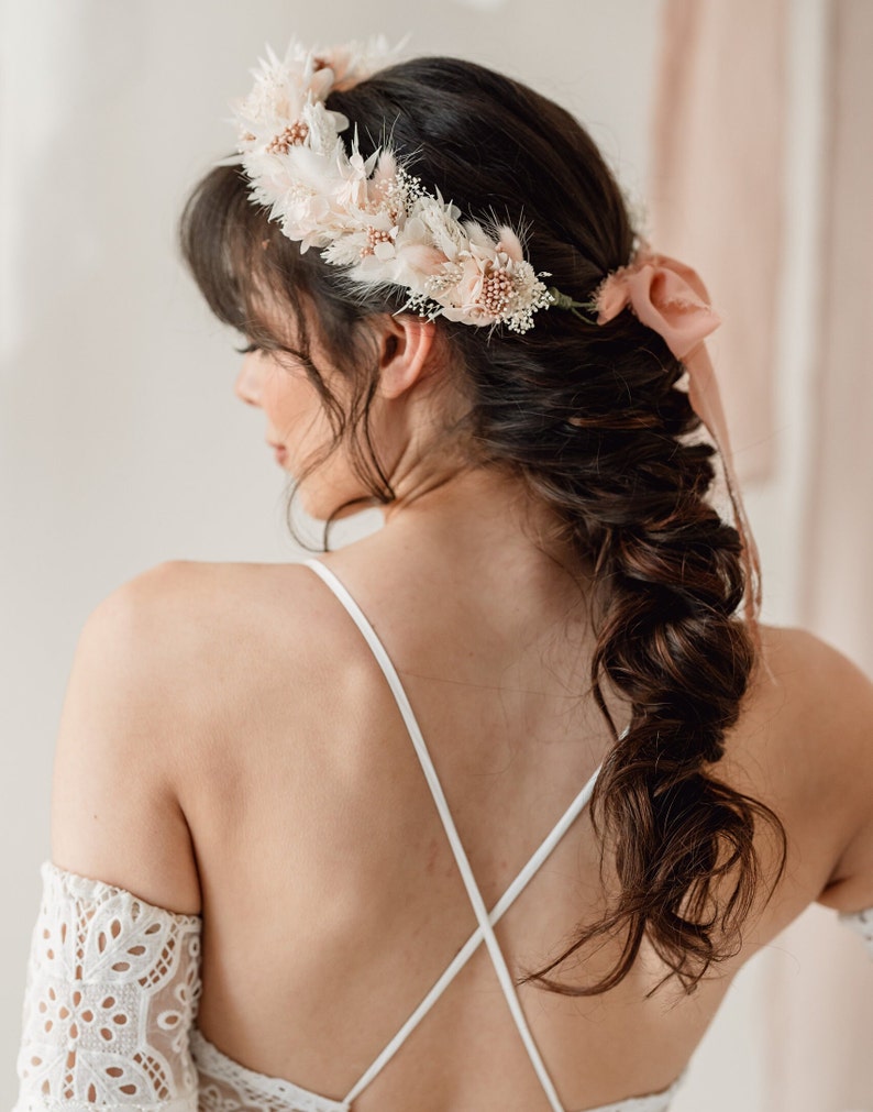 Grace Pink and White Hydrangea Bridal Flower Crown Headband