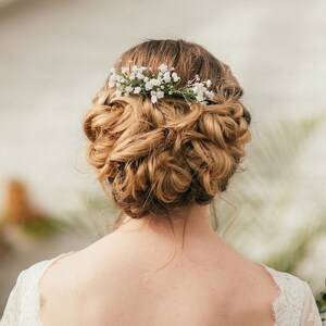 Eva Gypsophila Wedding Bridal Hair Comb With Diamantes