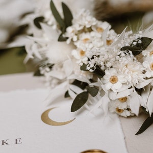 Diadema de boda con corona de flores secas de margarita imagen 6