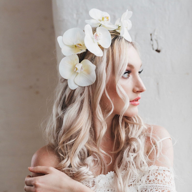 Esme Orchid Wedding Flower Headband image 2