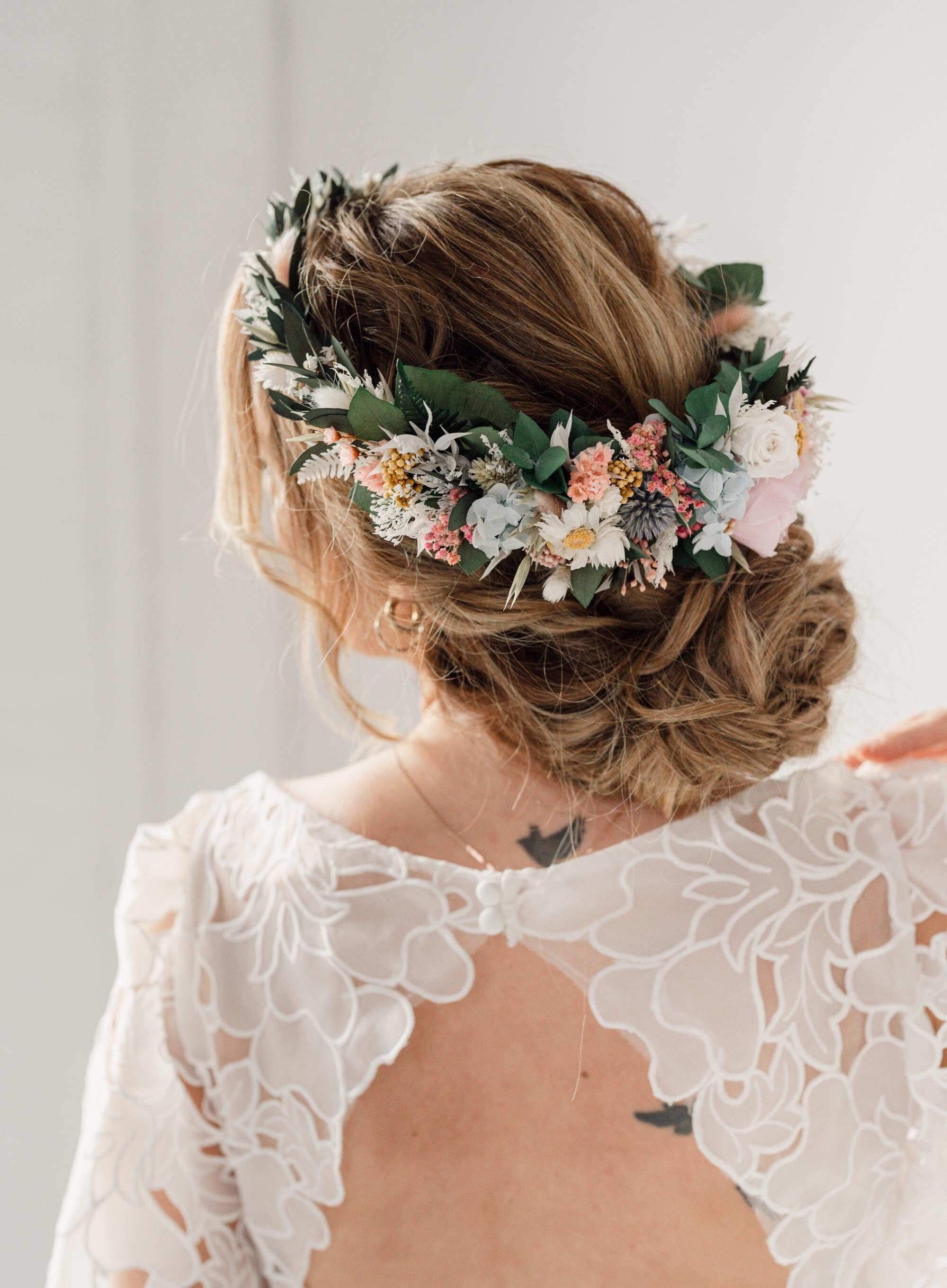 Anastasia Boho Colourful Wedding Flower Crown | Dried Flower  display picture 3