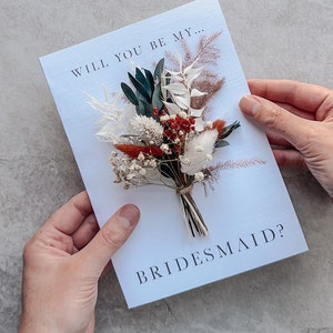 Bridesmaid Flower Girl Proposal Dried Flower Bunch Card image 3