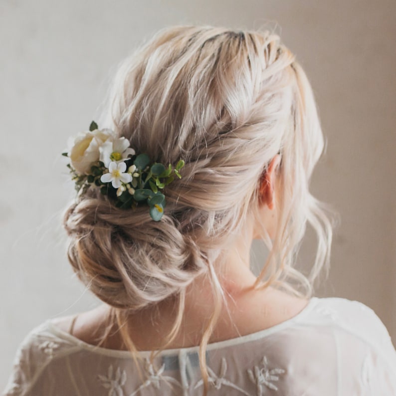 Serenity Wedding Flower Hair Comb Bridal Accessory image 2