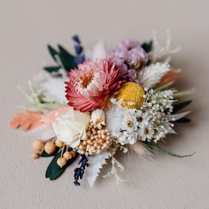 Melody Pastel Dried Flower Wedding Bridal Hair Clip