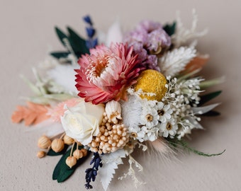 Melody Pastel Dried Flower Wedding Bridal Hair Clip