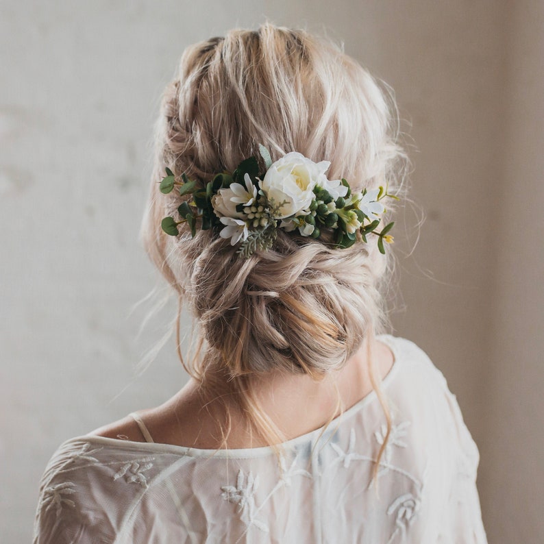 Serenity Wedding Flower Hair Comb Bridal Accessory image 1