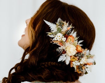 Solstice Dried Flower Half Crown Wedding Bridal Headpiece