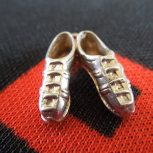 Sterling Shoes Charm Vintage Athletic Shoes With Cleats CHIM Sterling Silver Charm for Bracelet from Charmhuntress 03140