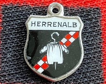 Encanto de plata esmaltada Herrenalb Baden-Wurttemberg Alemania Escudo de viaje 800 Encanto de plata para pulsera de Charmhuntress 07960