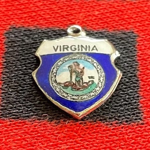 Enamel Sterling Virginia Charm Virginia State Flag Sterling Silver Charm for Bracelet from Charmhuntress 08305