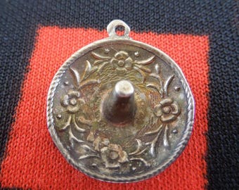 Sterling Sombrero Charm Ornate Hat Figural Silver Charm for Bracelet from Charmhuntress 04365