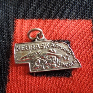 Sterling Nebraska Charm Nebraska State Map Silver Charm for Bracelet from Charmhuntress 02499