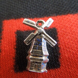 Moving Figural Wind Mill Charm Silver Charm for Bracelet from Charmhuntress 04063