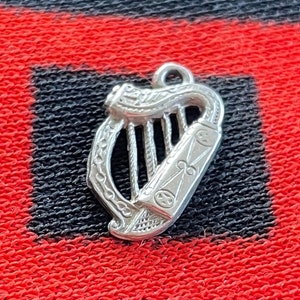 Sterling Harp Charm Musical Irish Celtic Lyre Harp Sterling Silver Charm for Bracelet from Charmhuntress 07904