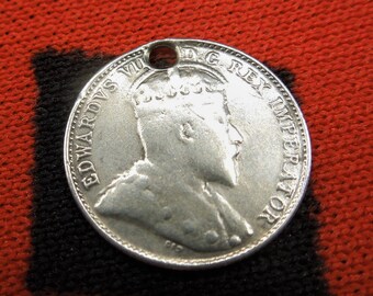 1902 Canada Silver 5 Cent Coin Charm for Bracelet from Charmhuntress 05382