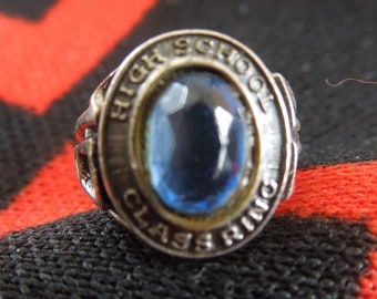 Sterling High School Class Ring Charm 1970 With A Blue Stone Silver Charm for Bracelet from Charmhuntress 07592