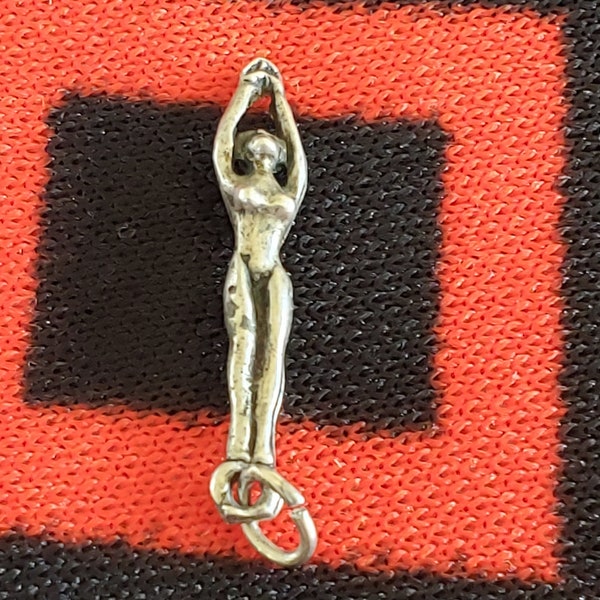 Sterling Lady Swimmer Charm Swimming Diving Sport Silver Charm  for Bracelet from Charmhuntress 06061
